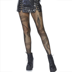 Leg Avenue - Bas Net Serpents Noir